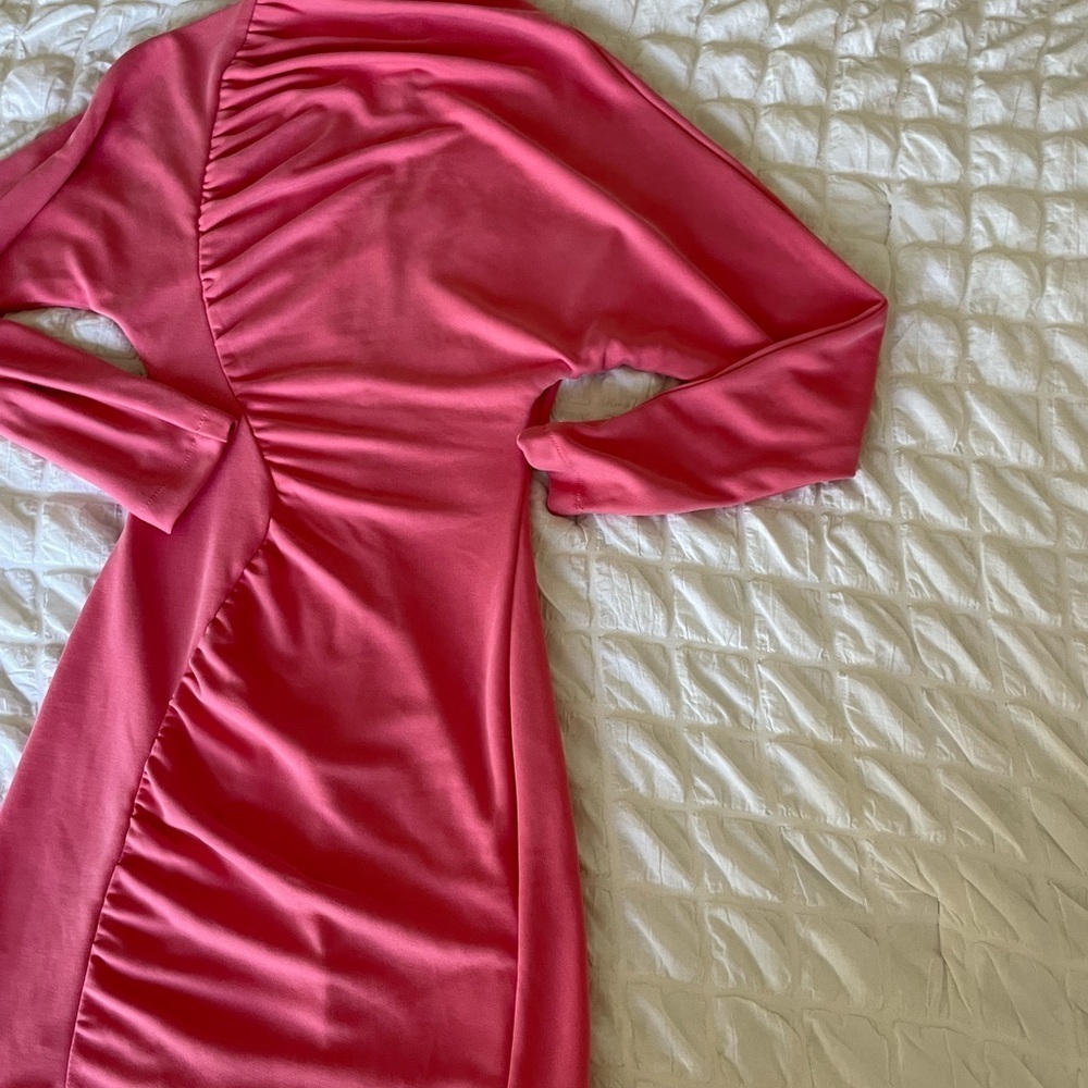 Acler Fulham Coral Ruched Bodycon Dress - Picture 3 of 10